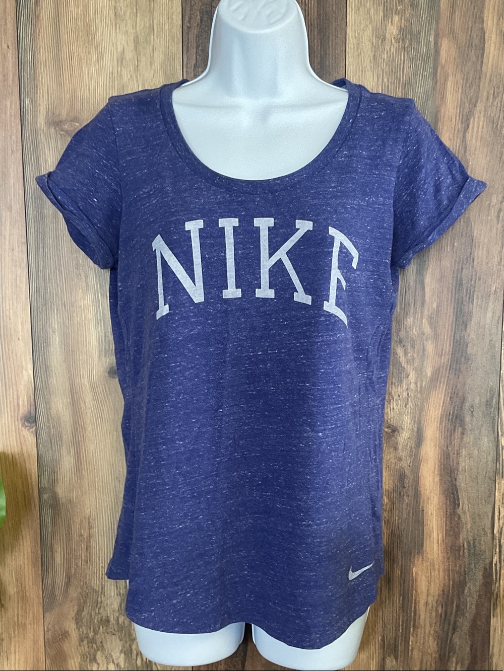 Nike The Athletic Dept Heathered Purple Short Sleeve Logo Tee L C220